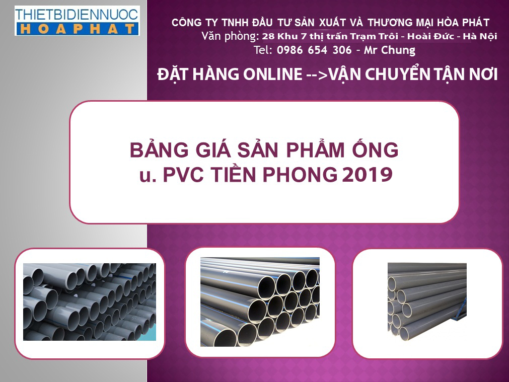 Đại lý ống nhựa Tiền Phong chính hãng tại Hà Nội