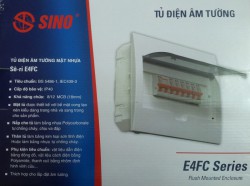 Tủ điện âm tường Sino mặt nhựa chống cháy chứa 2-4 module (E4FC 2/4)