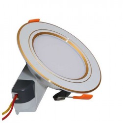 Đèn LED âm trần 9W Rạng Đông, khoét lỗ 110, vỏ nhôm đúc - (Viền vàng) AT10L 110/9W (G)